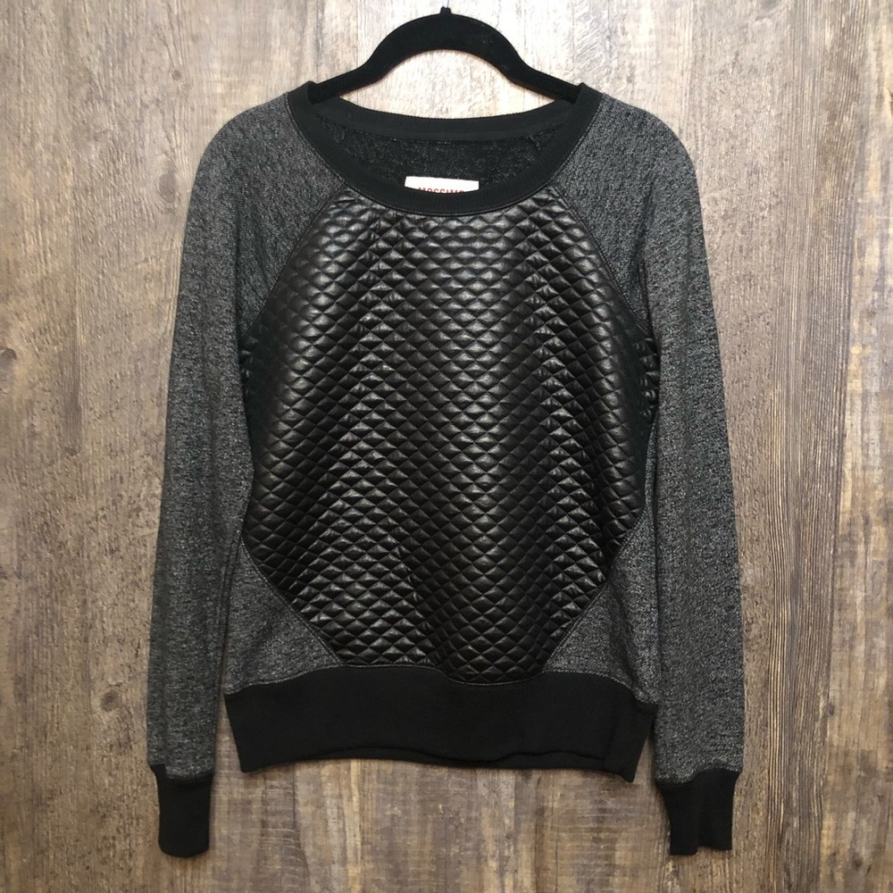 Faux Leather Knit Sweater